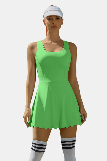 Green Racerback Athletic Tennis Dress